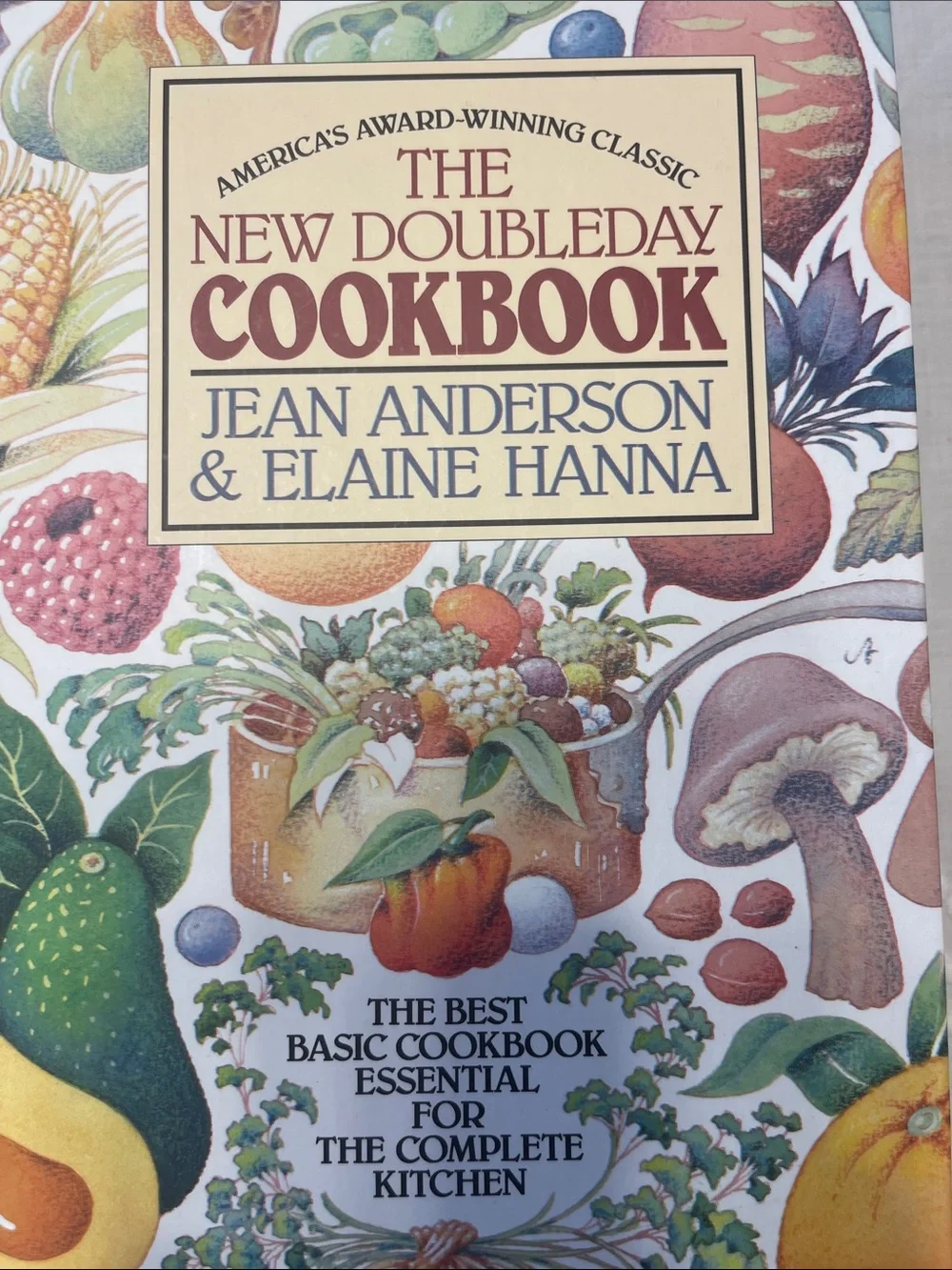 The New Cookbook by Jean Anderson & Elaine Hanna - White Illustrated Cover